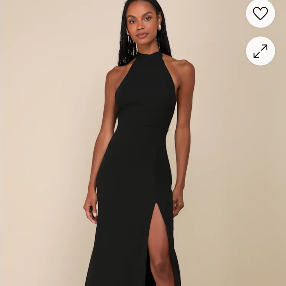 Elegant Black Halter Dress - Picture 1 of 5